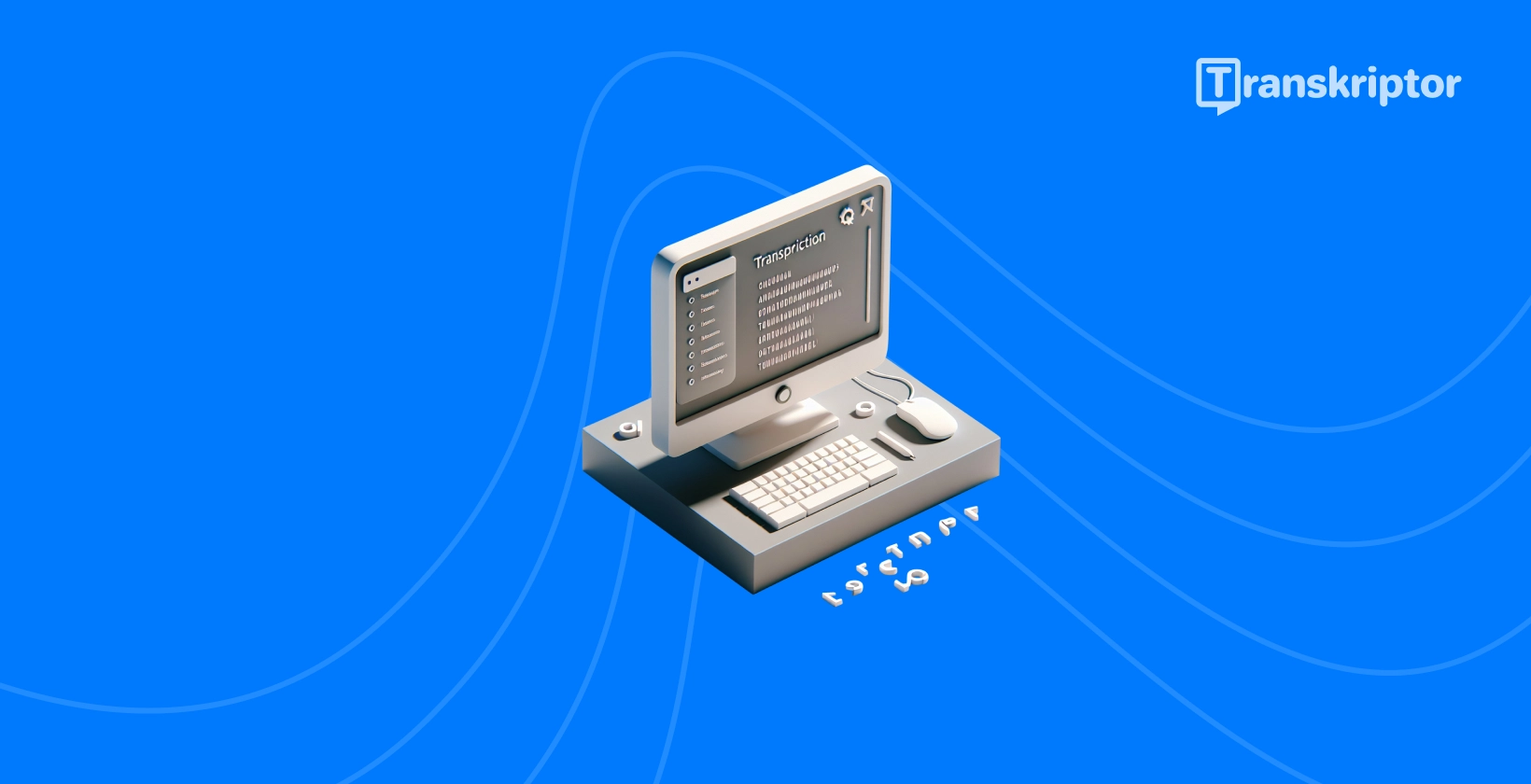 ऑडियो ट्रांसक्रिप्शन सॉफ्टवेयर का एक सरलीकृत चित्रण डेस्कटॉप पर MuseScore।