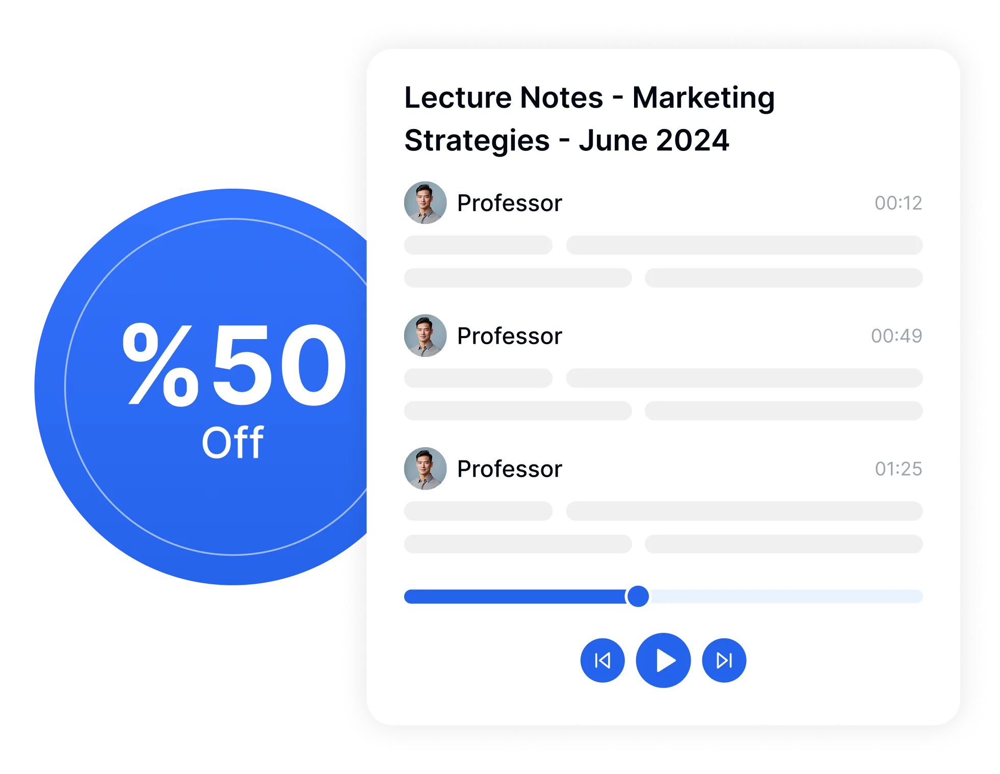 Transkriptor For Education 50% Off on All Plans