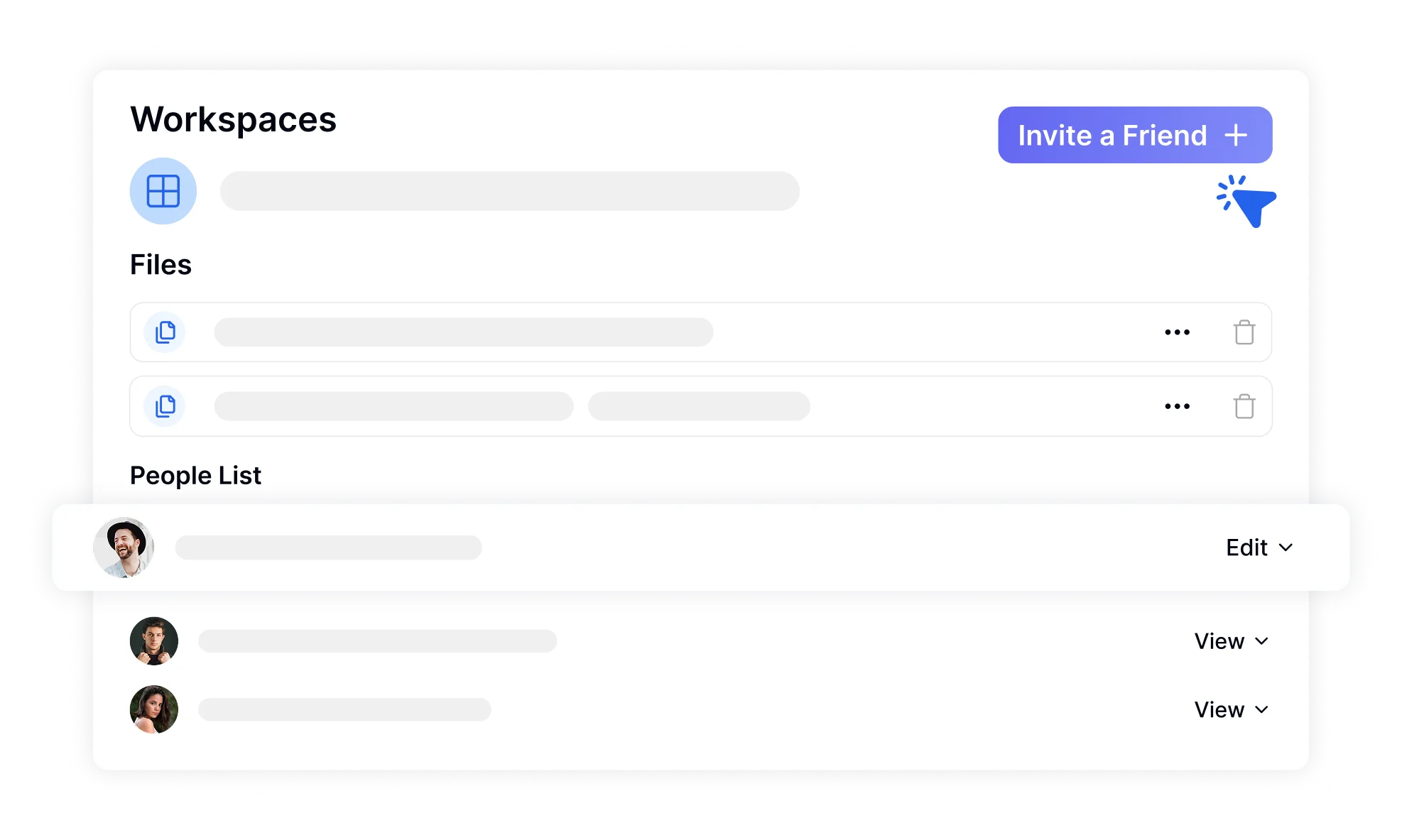 Interface de espaço de trabalho seguro para compartilhamento de transcrições em equipe com permissões baseadas em funções e gerenciamento centralizado de conhecimento.