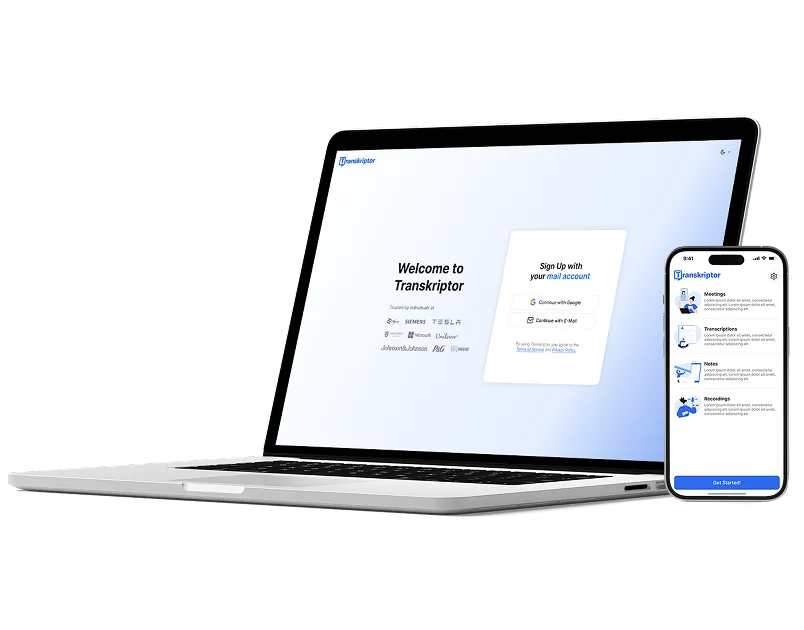 Acesse o Transkriptor em Qualquer Lugar