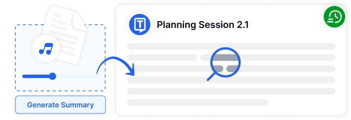Acesse pontos-chave instantaneamente com resumos automáticos de reuniões de vendas.
