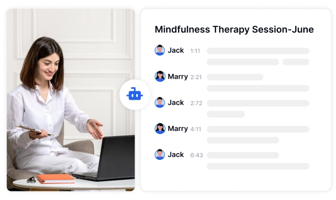Capture sessões inteiras sem esforço com ferramentas de transcrição precisas.