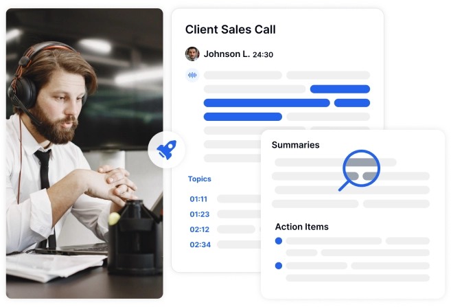Feche negócios de vendas mais rapidamente com as ferramentas de transcrição precisas do Transkriptor.