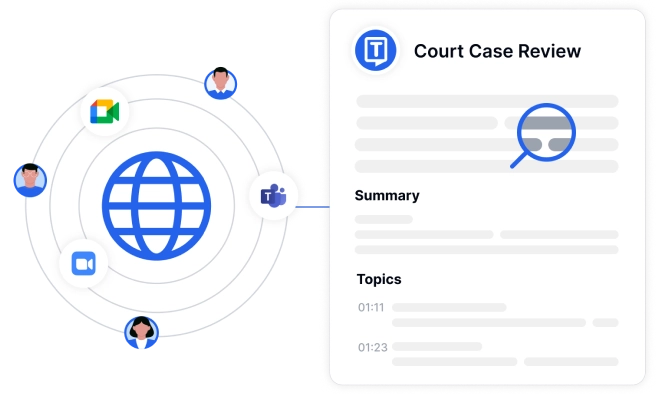 Transcrição automatizada de reuniões, fornecendo registros detalhados e organizados.