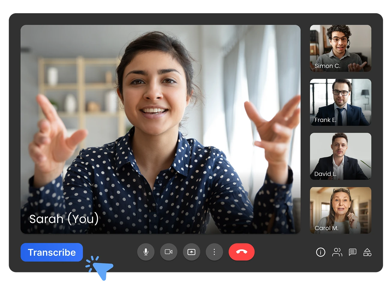 Pessoa usando o Google Meet com resumo da reunião e tempo de fala dos participantes exibidos.