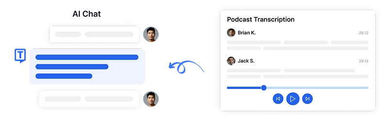Ferramenta de análise de conteúdo de podcast com inteligência AI com interface de bate-papo interativa para extração de citações e funcionalidade de pesquisa de tópicos.