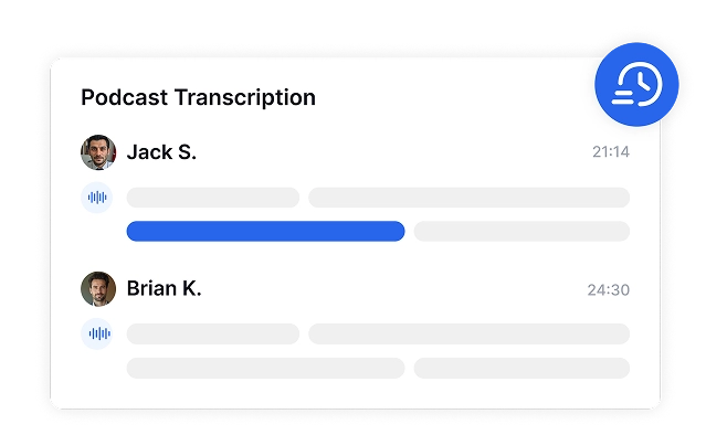 Otimização do fluxo de trabalho de produção de podcast com transcrição automática, reduzindo o tempo de pós-produção em 75% para criadores de conteúdo.