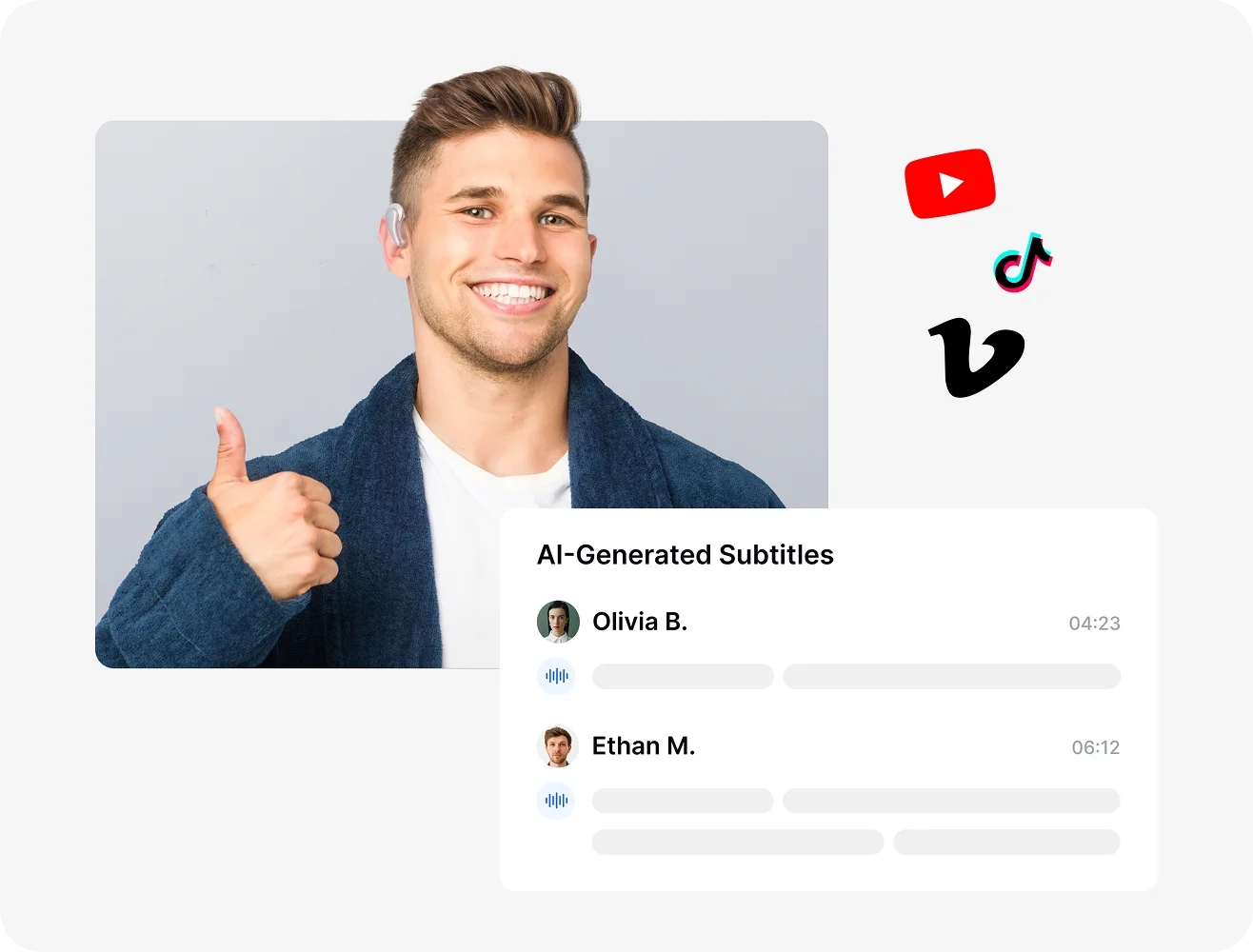 Générateur de sous-titres vidéo augmentant l'engagement des spectateurs de 40% avec un sous-titrage automatisé pour une meilleure rétention et visibilité SEO.