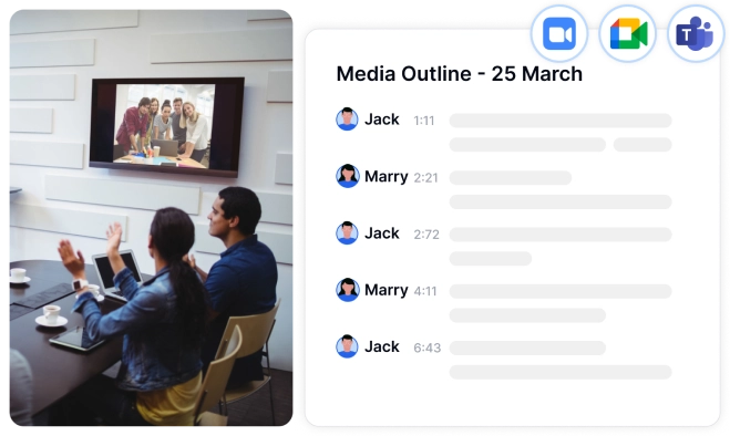 Acompanhe todos os palestrantes em projetos de mídia com ferramentas de transcrição que oferecem alta precisão.