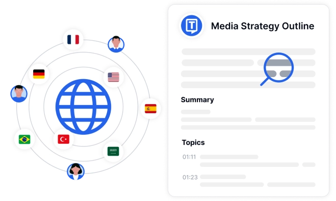 Transcreva e traduza facilmente conteúdo de mídia com ferramentas projetadas para acessibilidade global.