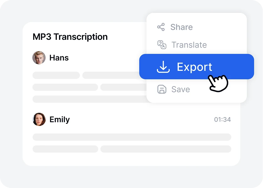 Exporte Sua Transcrição