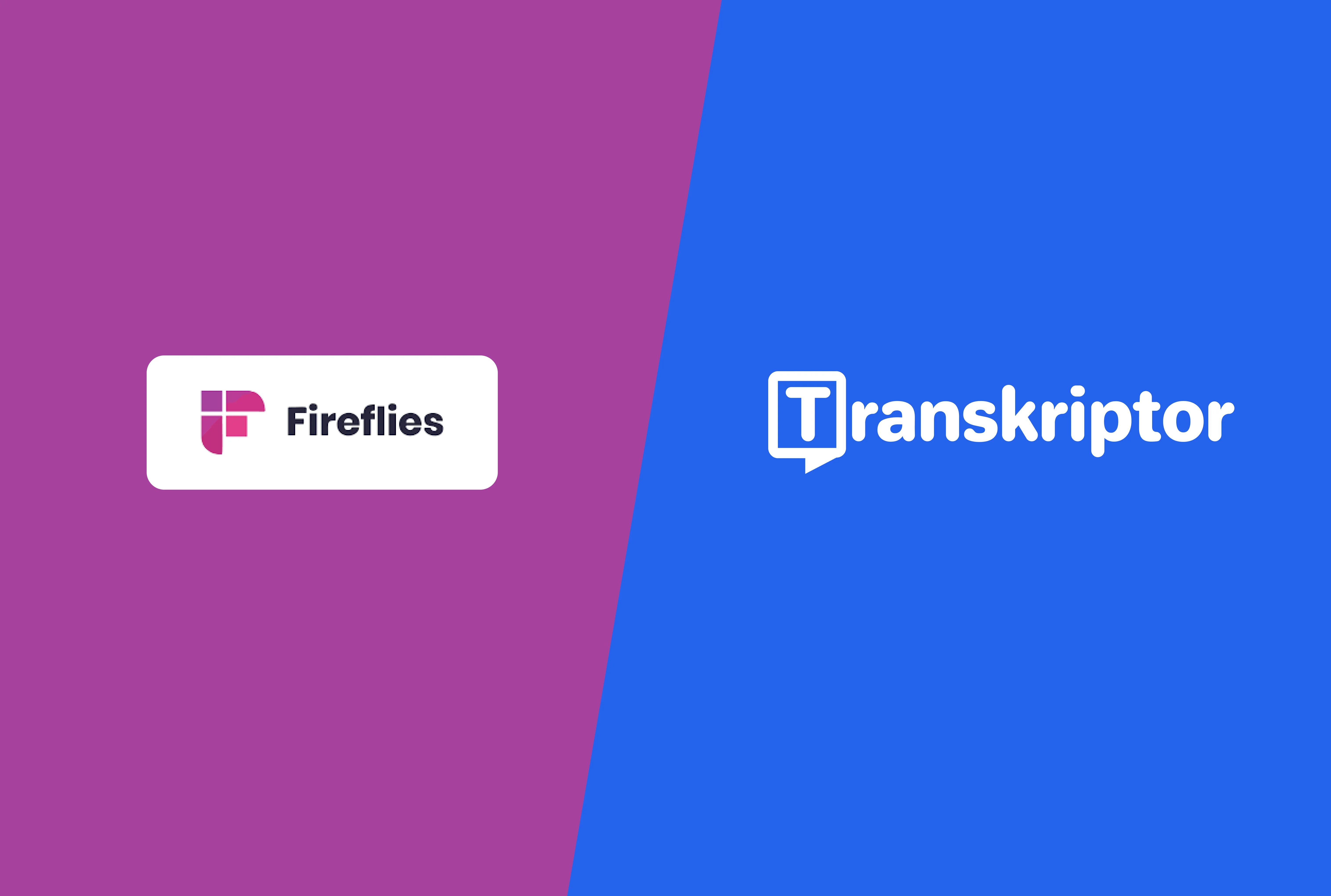 Comparação de recursos destacando as diferenças entre Transkriptor e Fireflies.