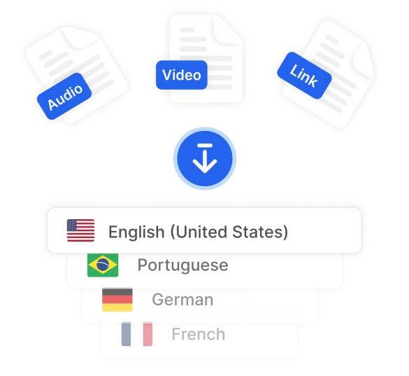 Página mostrando uma opção para fazer upload de áudio ou colar texto para transcrição.
