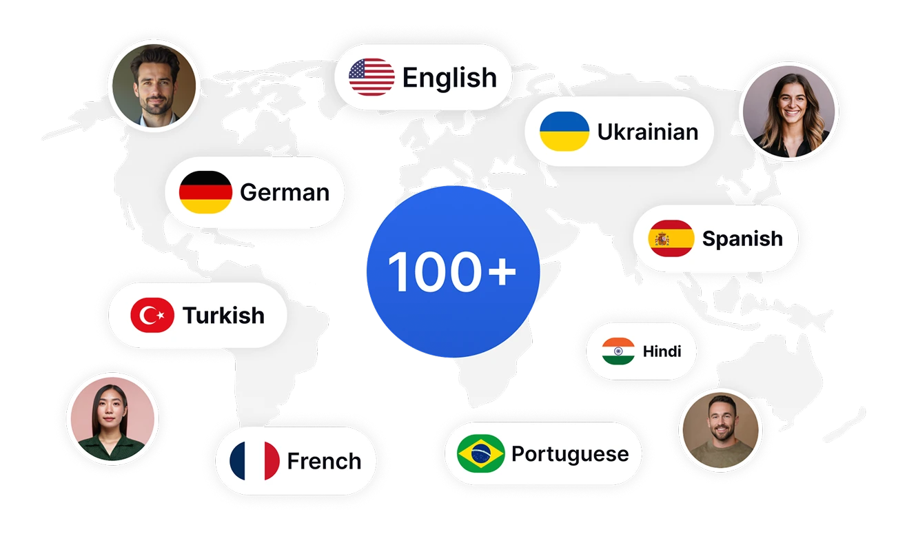 Geração profissional de legendas com um único clique usando IA avançada para detecção precisa de falantes e cronometragem precisa da Transkriptor.