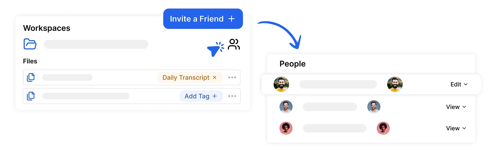 Transcrições de vídeo exportáveis com configurações personalizáveis disponíveis em múltiplos formatos de arquivo, incluindo PDF, Word, SRT, TXT do Transkriptor.
